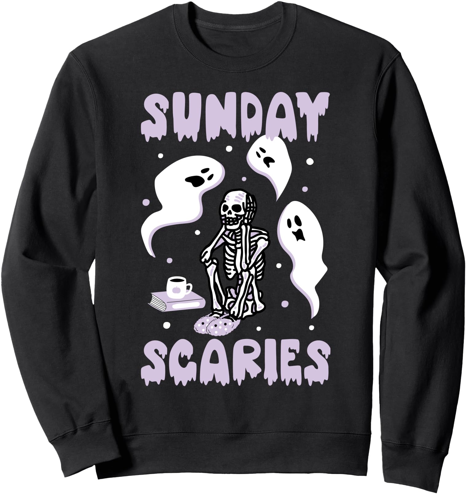 Sunday Skeleton Scaries Office Work Mental Hoodie - Graphic Print Unisex - T-Shirt, Sweatshirt, Hoodie