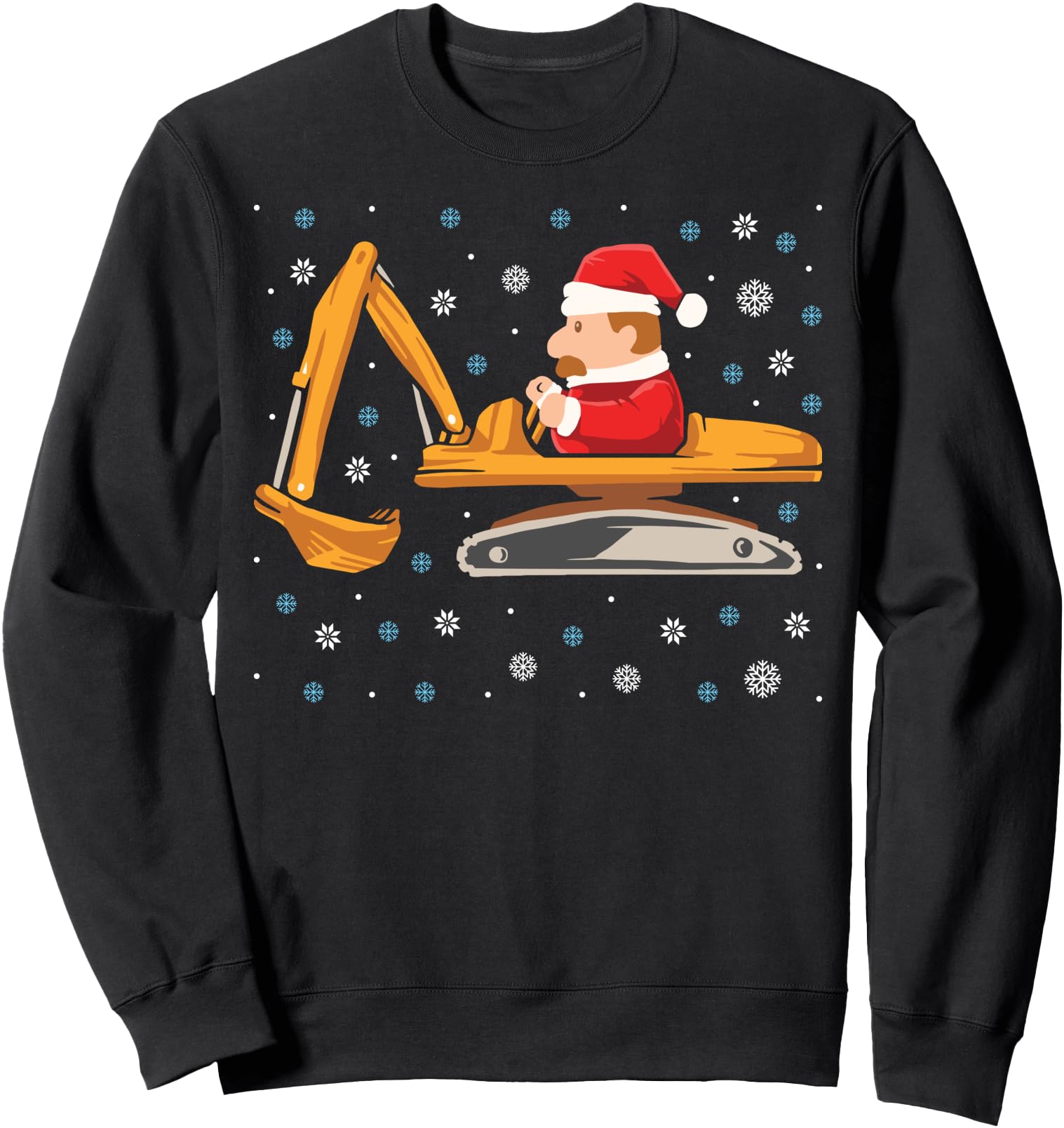 Digging Santa Claus Construction Sweatshirt - Unique Graphic Men Women - T-Shirt, Sweatshirt, Hoodie