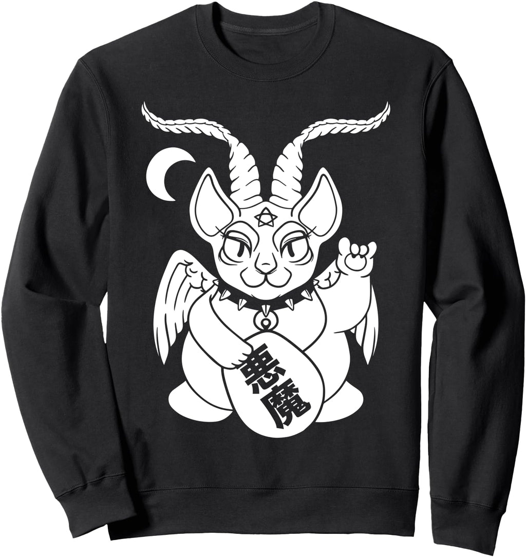 Original Baphomet Maneki Neko Pastel Goth Hoodie - Minimalist Print Unisex - T-Shirt, Sweatshirt, Hoodie