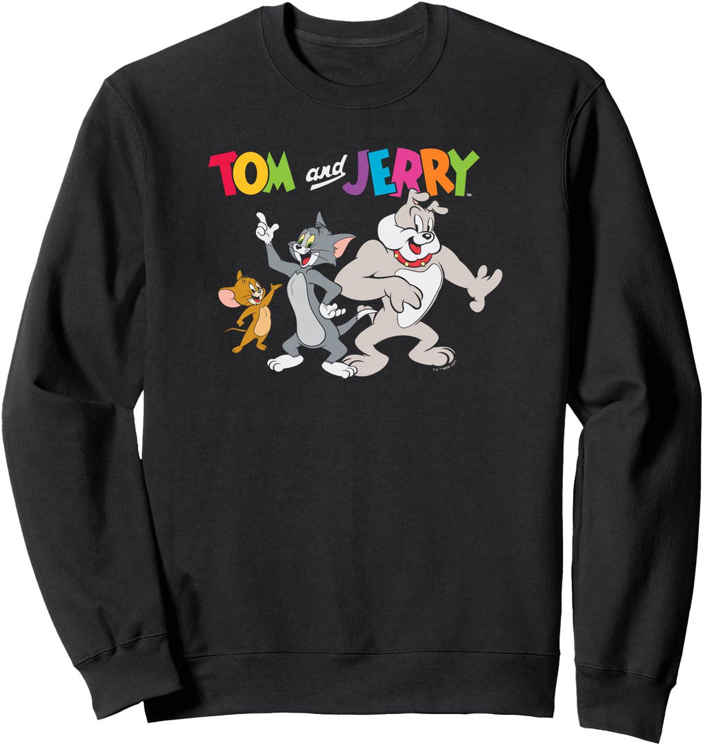 Tom And Jerry Group Shot Rainbow Sweatshirt - Aesthetic Graphic Unisex - T-Shirt, Sweatshirt, Hoodie