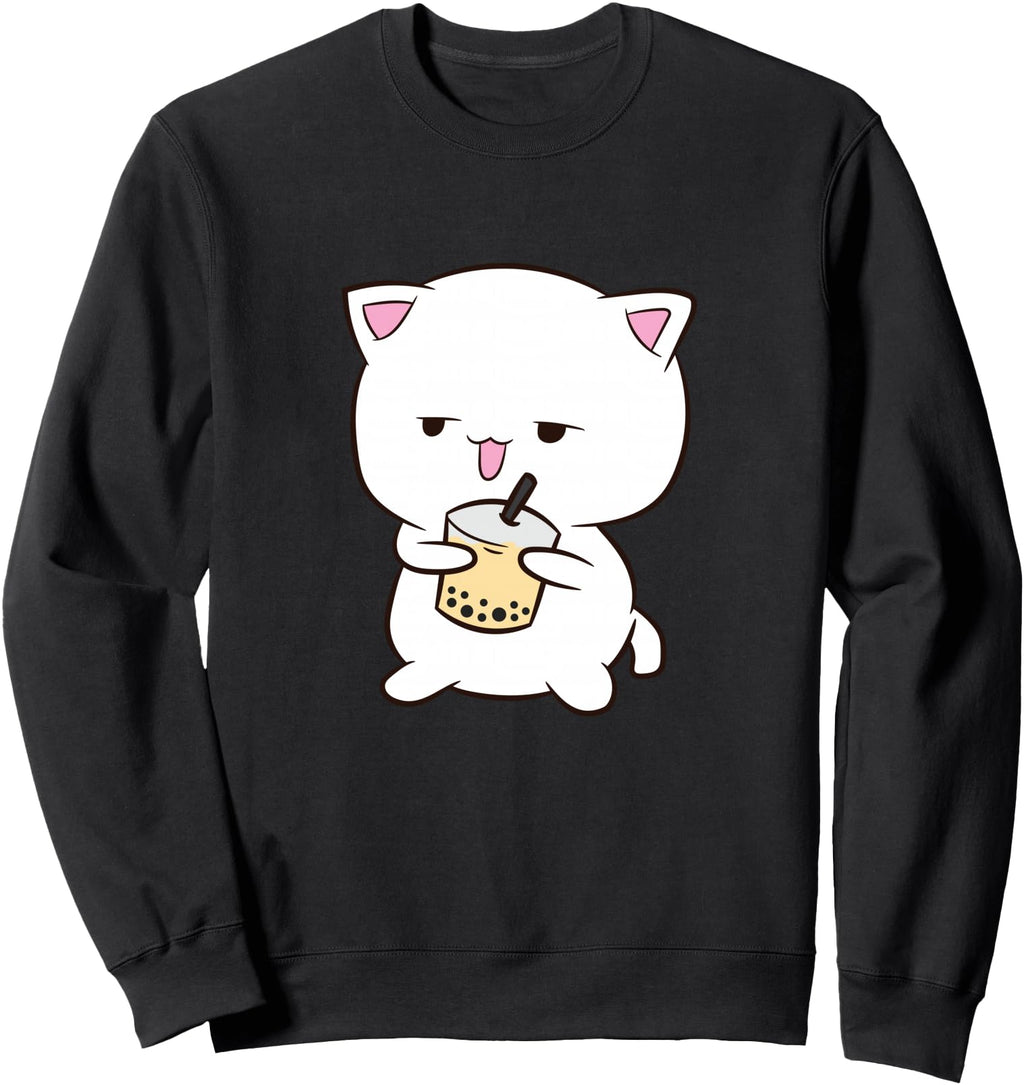 Boba Cat Boba Tea Cat Drinking T-Shirt - Fun Novelty Design Men Women - T-Shirt, Sweatshirt, Hoodie