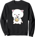 Boba Cat Boba Tea Cat Drinking T-Shirt - Fun Novelty Design Men Women - T-Shirt, Sweatshirt, Hoodie