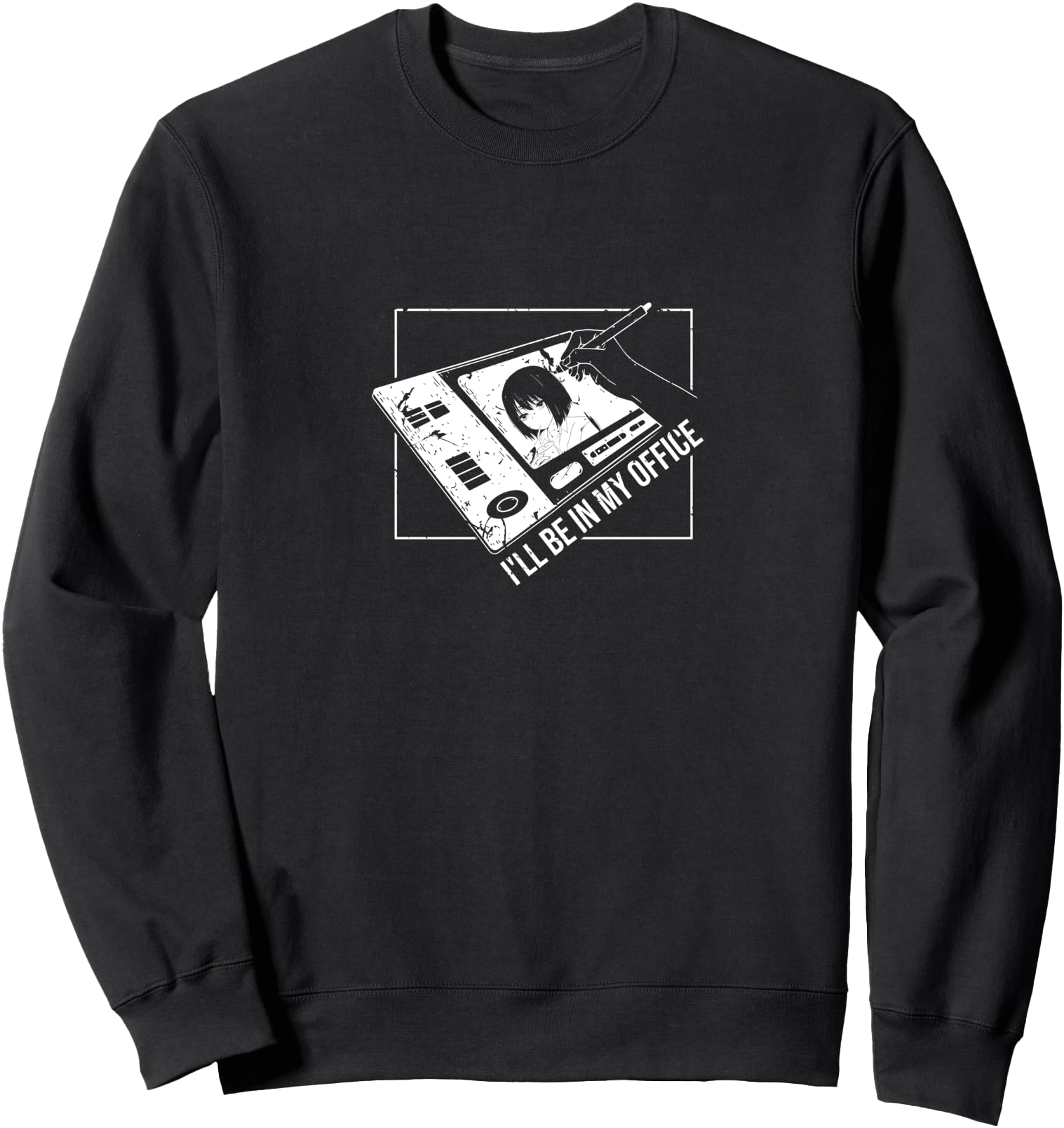 I Ll Be My Office Aesthetic Anime Drawer Hoodie - Novelty Apparel Unisex - T-Shirt, Sweatshirt, Hoodie