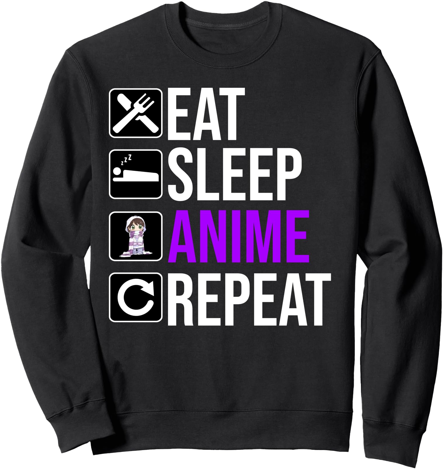 Anime Eat Sleep Anime Repeat Artist T-Shirt - Unique Graphic Unisex - T-Shirt, Sweatshirt, Hoodie