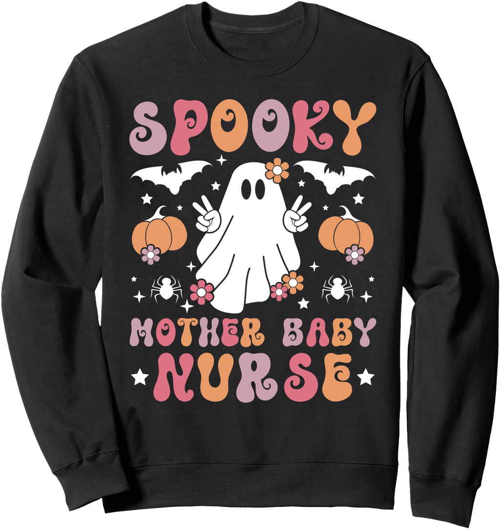 Spooky Mother Nurse Halloween Postpartum Hoodie - Trendy Graphic Men Women - T-Shirt, Sweatshirt, Hoodie