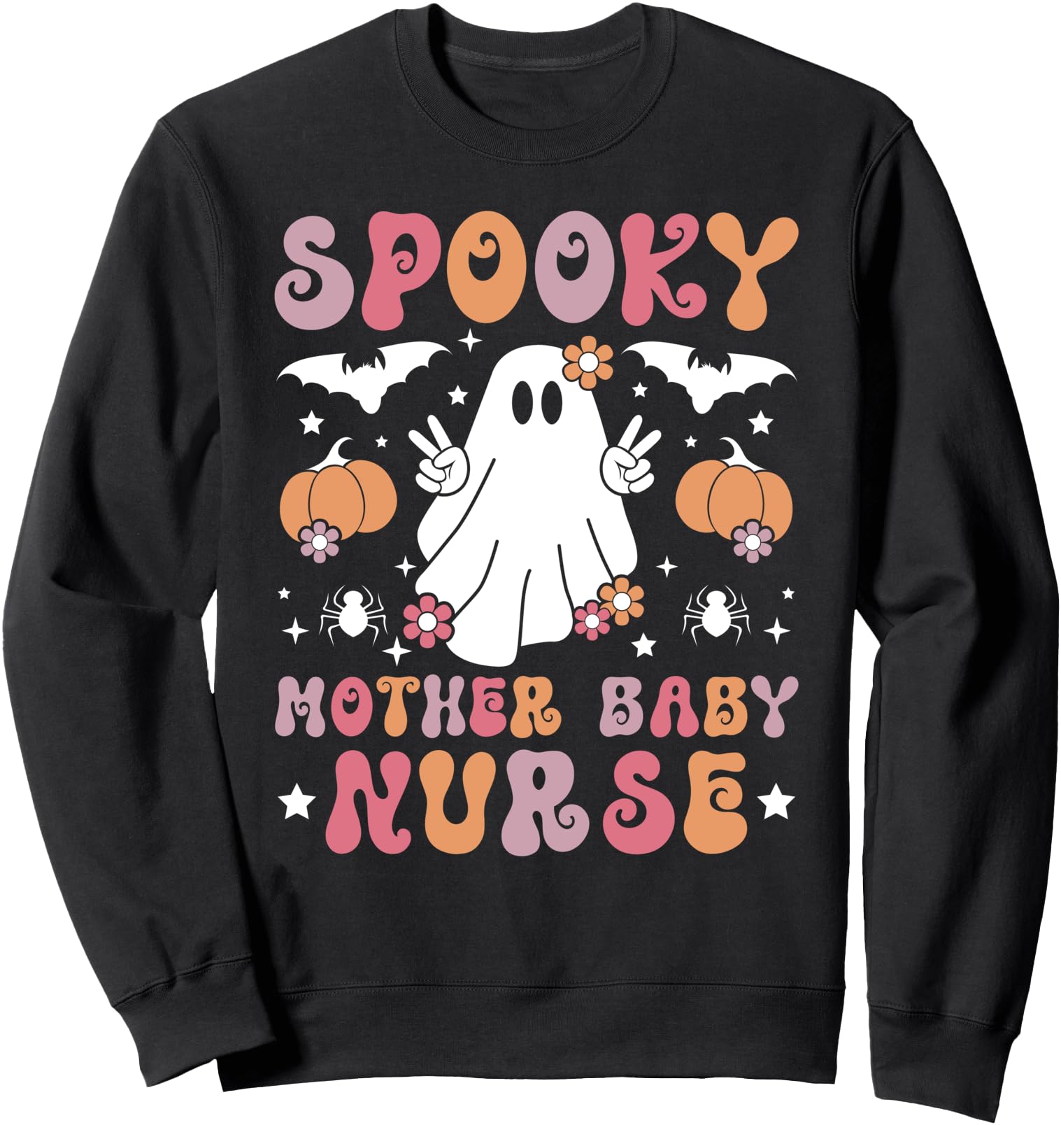 Spooky Mother Nurse Halloween Postpartum Hoodie - Trendy Graphic Men Women - T-Shirt, Sweatshirt, Hoodie