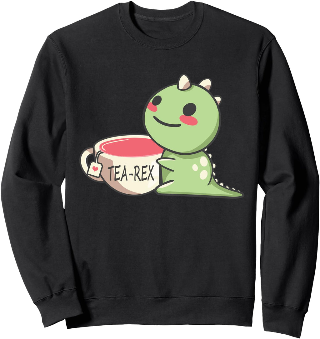 Tea Rex Dinosaur Drinking Cup Tea Tea Sweatshirt - Unique Graphic Unisex - T-Shirt, Sweatshirt, Hoodie