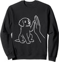 Puppy Paw High Five Human Hand Line Sweatshirt - Aesthetic Graphic Unisex - T-Shirt, Sweatshirt, Hoodie