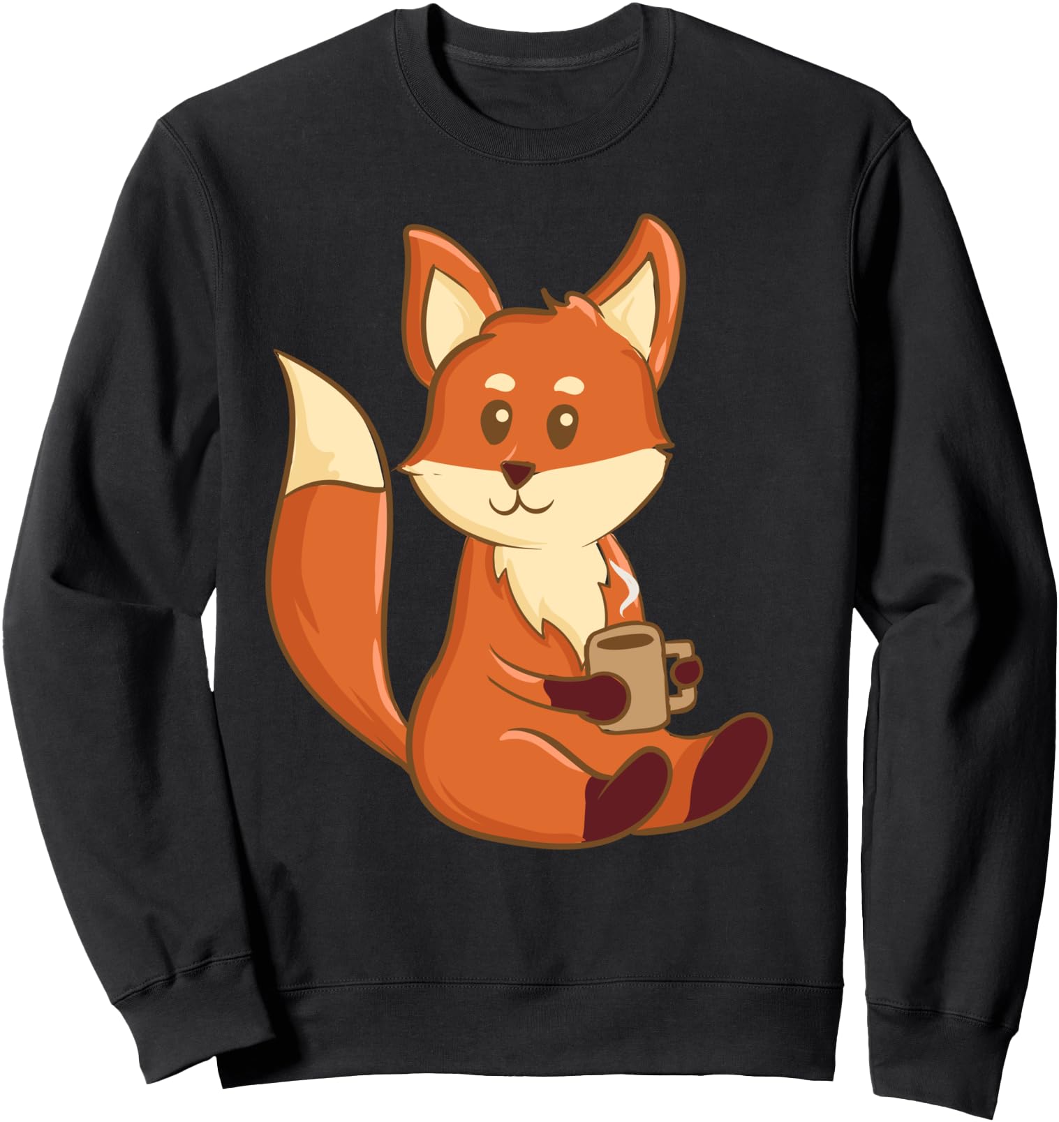 Original Kawaii Anime Fox Drinking T-Shirt - Novelty Apparel for Adults - T-Shirt, Sweatshirt, Hoodie