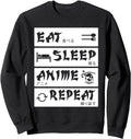 Authentic Eat Sleep Anime Repeat Japanese Hoodie - Streetwear Style Unisex - T-Shirt, Sweatshirt, Hoodie