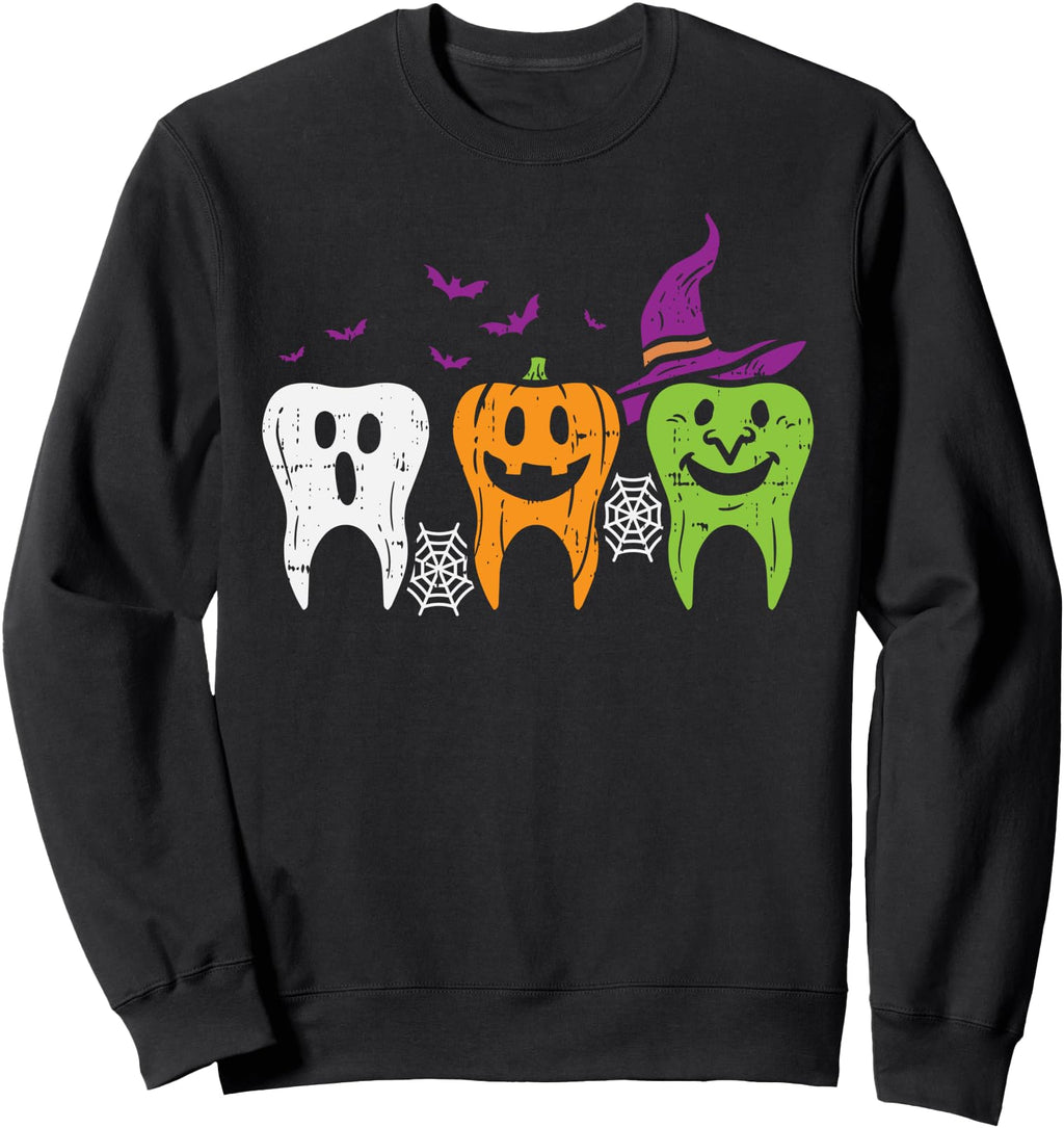 Authentic Teeth Ghost Pumpkin Witch Sweatshirt - Aesthetic Graphic Unisex - T-Shirt, Sweatshirt, Hoodie