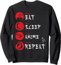 Authentic Eat Sleep Anime Repeat Japanese T-Shirt - Graphic Print Unisex - T-Shirt, Sweatshirt, Hoodie