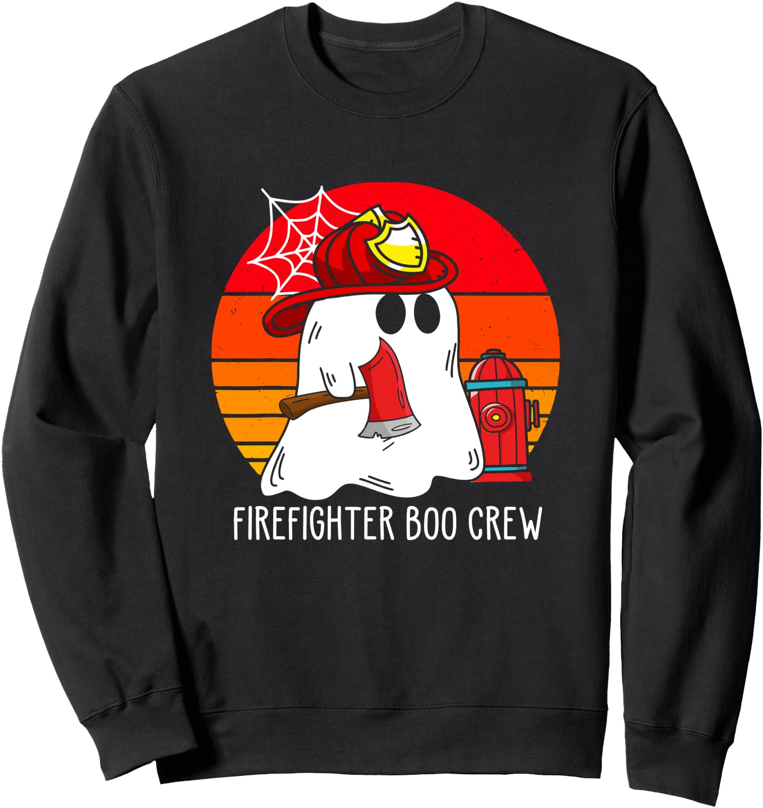 Exclusive Firefighter Ghost Boo Crew T-Shirt - Streetwear Style Unisex - T-Shirt, Sweatshirt, Hoodie