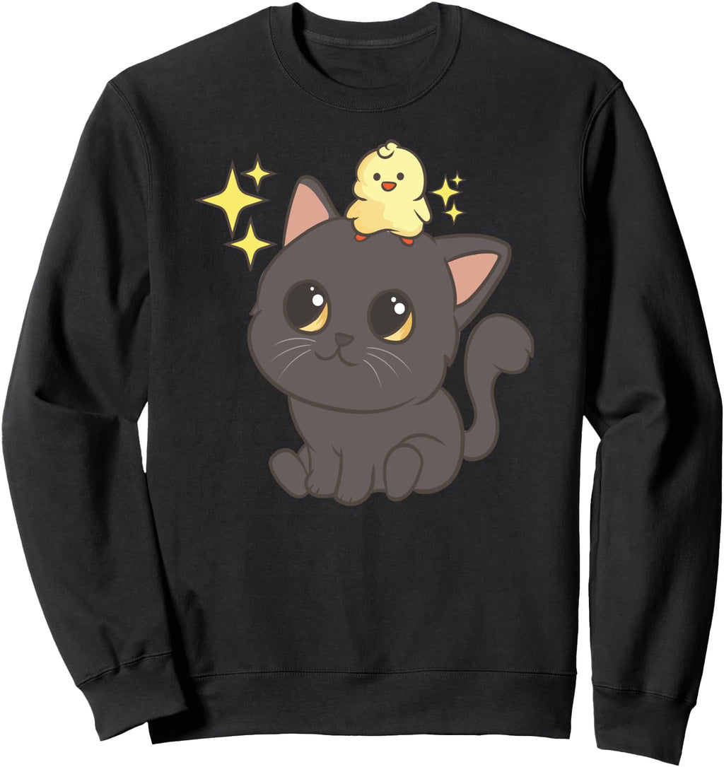 Exclusive Kawaii Anime Black Cat And Hoodie - Graphic Print Men Women - T-Shirt, Sweatshirt, Hoodie