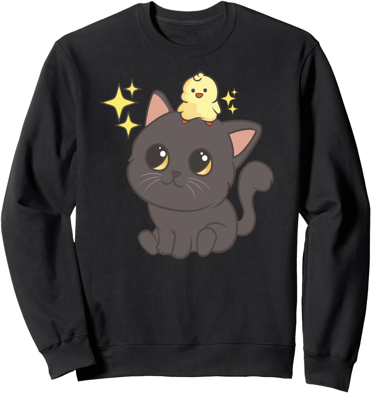 Exclusive Kawaii Anime Black Cat And Hoodie - Graphic Print Men Women - T-Shirt, Sweatshirt, Hoodie