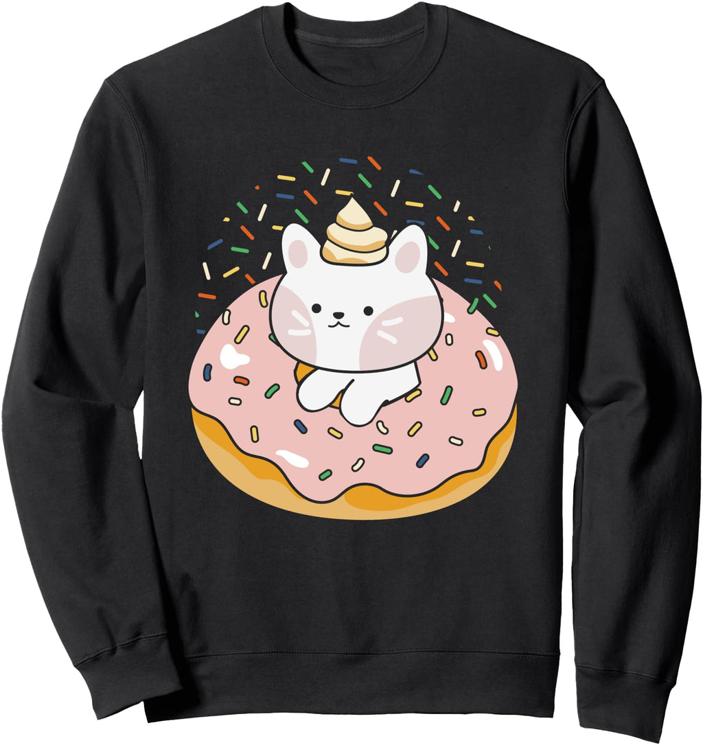 Authentic Kawaii Cat Unicorn Donut Sweatshirt - Custom Art Print Men Women - T-Shirt, Sweatshirt, Hoodie
