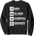 Hibachi Eat Sleep Hibachi Grill Repeat T-Shirt - Minimalist Print Unisex - T-Shirt, Sweatshirt, Hoodie