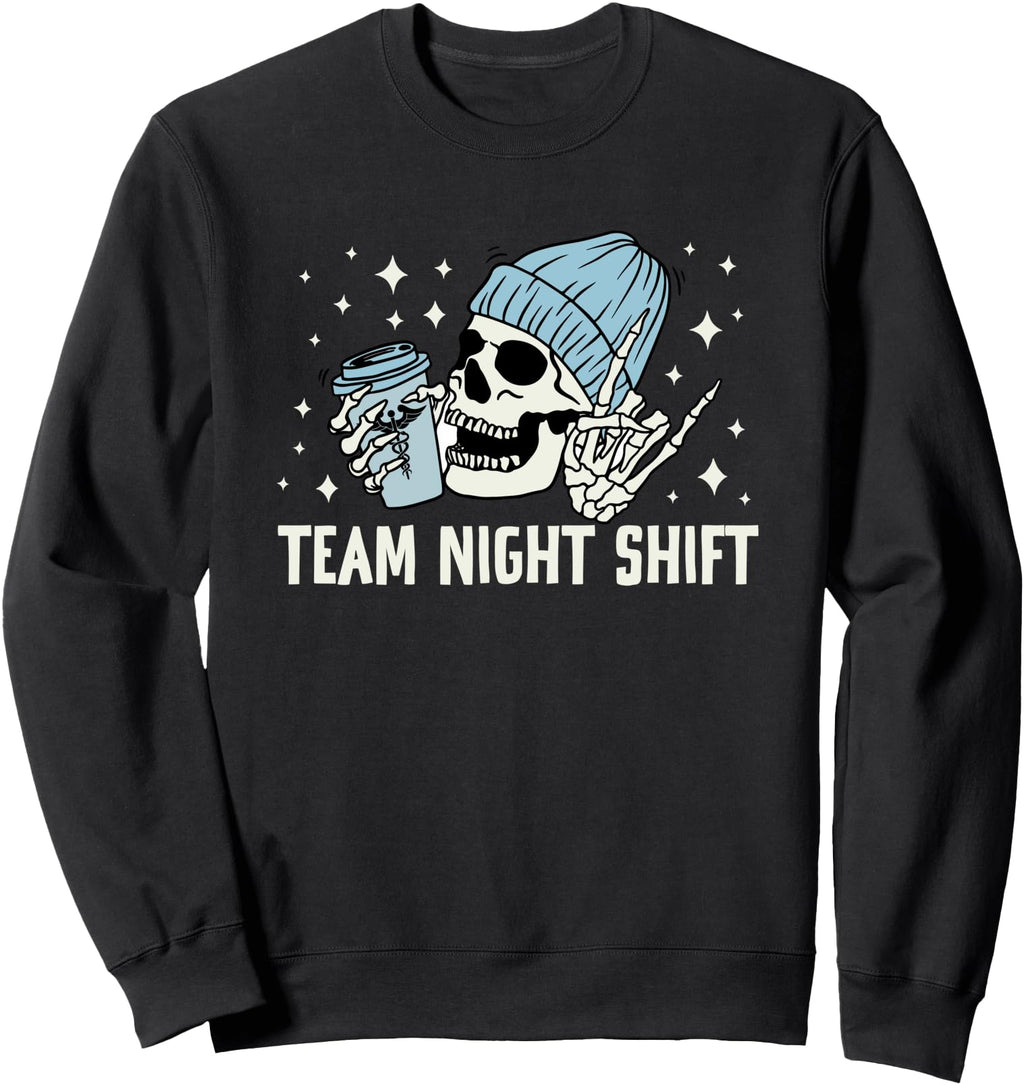 Authentic Team Night Shift Nurse Hoodie - Fun Novelty Design for Adults - T-Shirt, Sweatshirt, Hoodie
