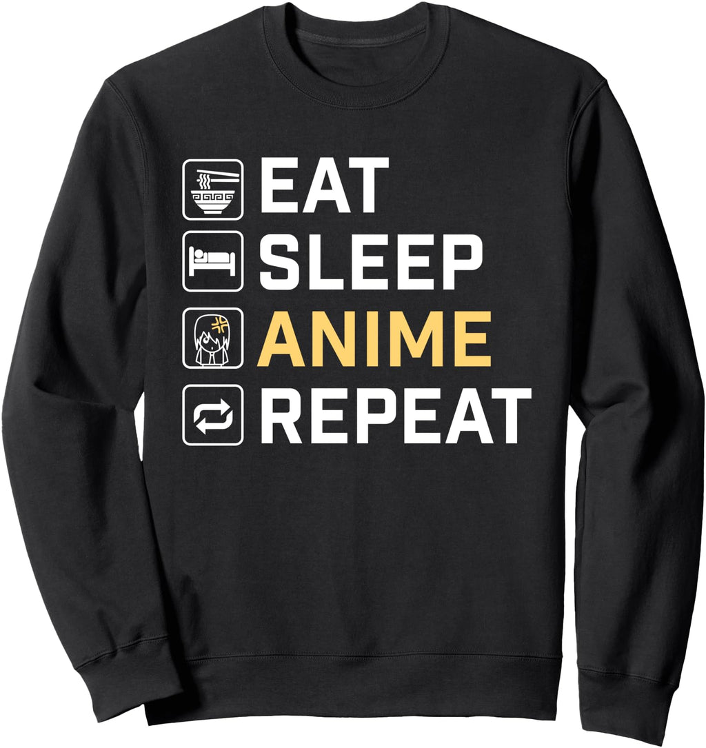 Handcrafted Eat Sleep Anime Repeat Anime T-Shirt - Novelty Apparel Unisex - T-Shirt, Sweatshirt, Hoodie