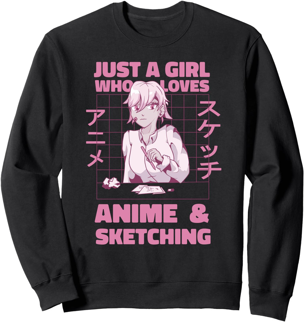 Who Loves Anime And Sketching Kawaii T-Shirt - Aesthetic Graphic Men Women - T-Shirt, Sweatshirt, Hoodie