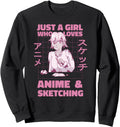 Who Loves Anime And Sketching Kawaii T-Shirt - Aesthetic Graphic Men Women - T-Shirt, Sweatshirt, Hoodie