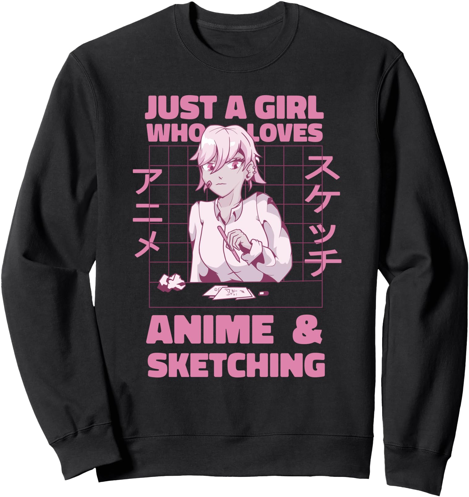 Who Loves Anime And Sketching Kawaii T-Shirt - Aesthetic Graphic Men Women - T-Shirt, Sweatshirt, Hoodie