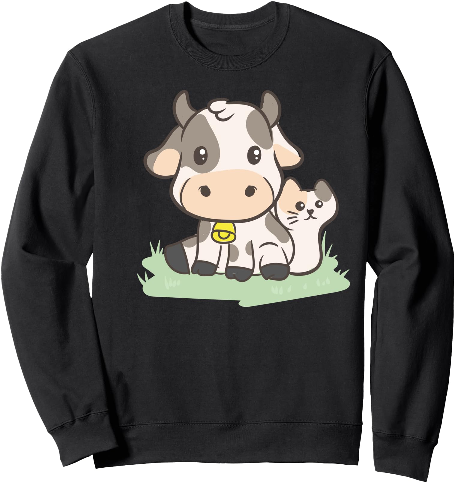 Kawaii Anime Cow Cat Farmer T-Shirt - Casual Everyday Wear for Adults - T-Shirt, Sweatshirt, Hoodie
