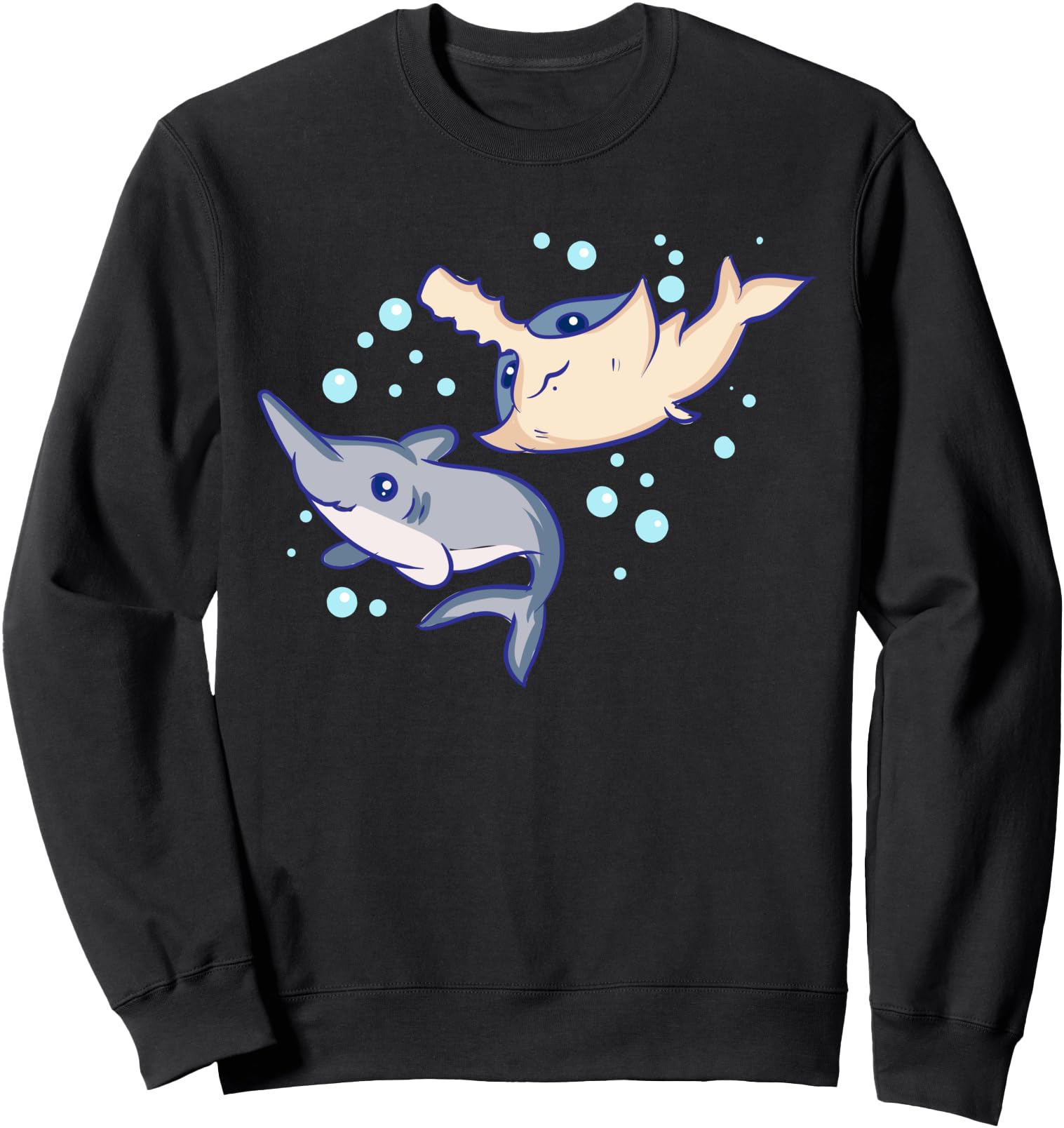 Kawaii Anime Sharks Shark Aesthetic T-Shirt - Custom Art Print Unisex - T-Shirt, Sweatshirt, Hoodie