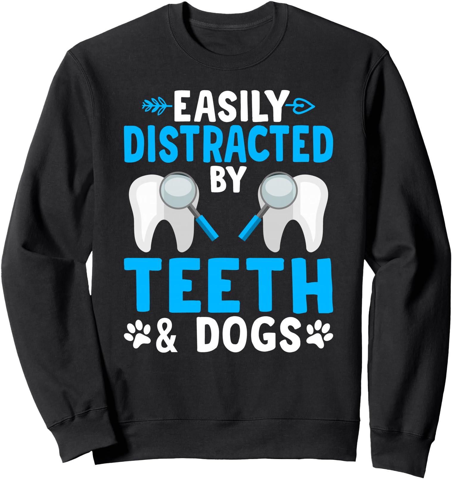 Authentic Distracted Teeth Dogs Sweatshirt - Minimalist Print Men Women - T-Shirt, Sweatshirt, Hoodie