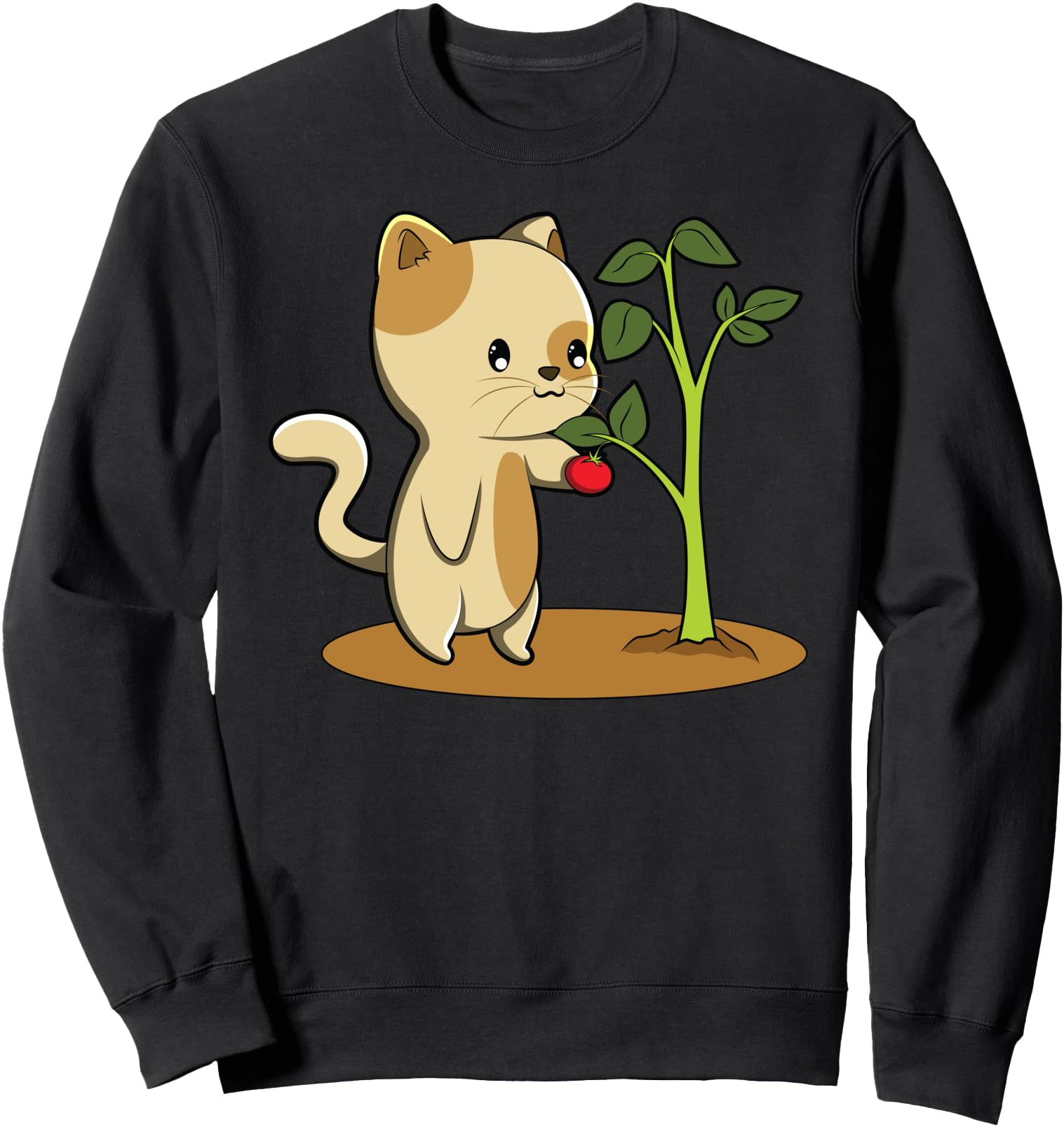Cat Gardening Tomato Kawaii Anime Japanese Hoodie - Graphic Print Men Women - T-Shirt, Sweatshirt, Hoodie