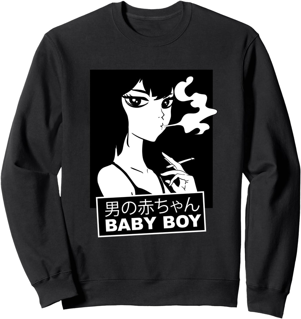 Aesthetic Vaporwave Smoking Sweatshirt - Aesthetic Graphic Men Women - T-Shirt, Sweatshirt, Hoodie
