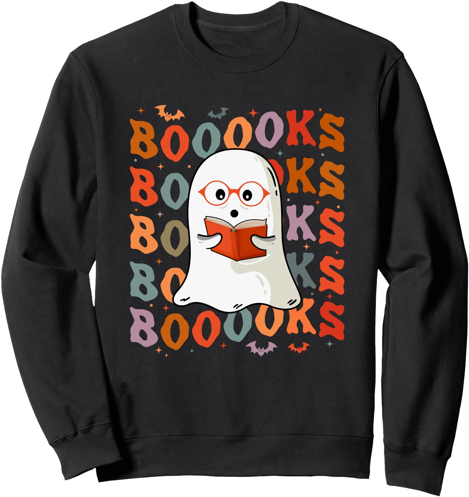 Halloween Ghost Reading Books Sweatshirt - Casual Everyday Wear Unisex - T-Shirt, Sweatshirt, Hoodie