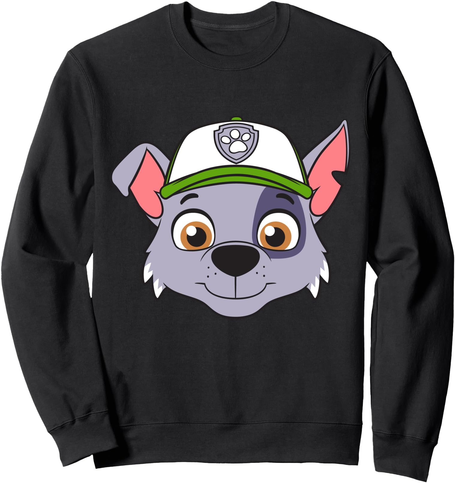 Authentic Paw Patrol Rocky Big Face Sweatshirt - Trendy Graphic Unisex - T-Shirt, Sweatshirt, Hoodie