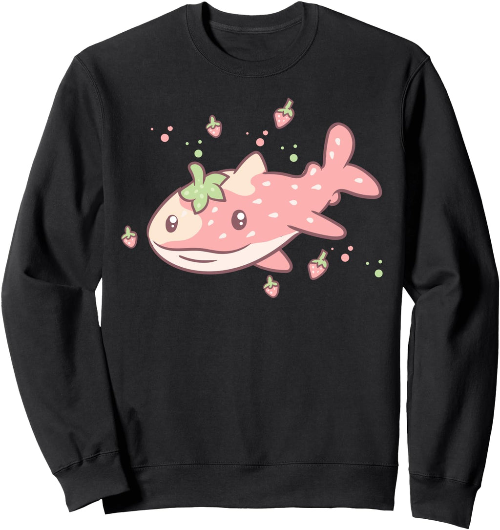 Strawberry Shark Kawaii Anime Aesthetic Hoodie - Unique Graphic for Adults - T-Shirt, Sweatshirt, Hoodie
