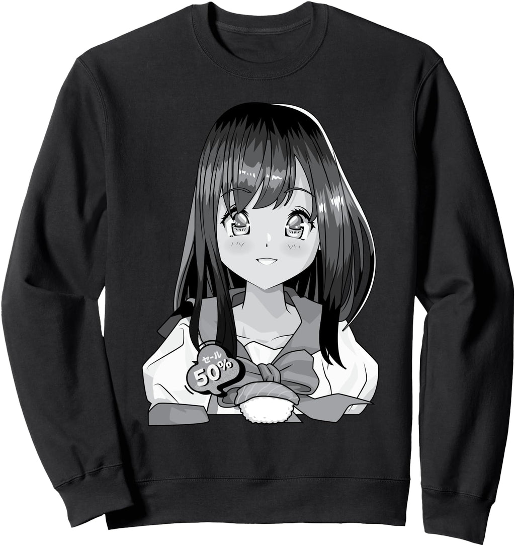 Kawaii Anime Shy School Sweatshirt - Fun Novelty Design for Adults - T-Shirt, Sweatshirt, Hoodie