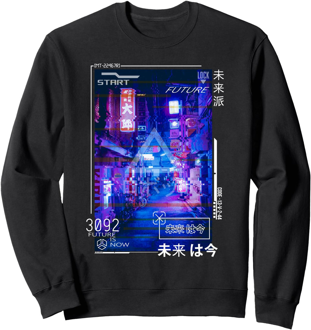 Authentic Cyberpunk Japanese Sweatshirt - Fun Novelty Design for Adults - T-Shirt, Sweatshirt, Hoodie