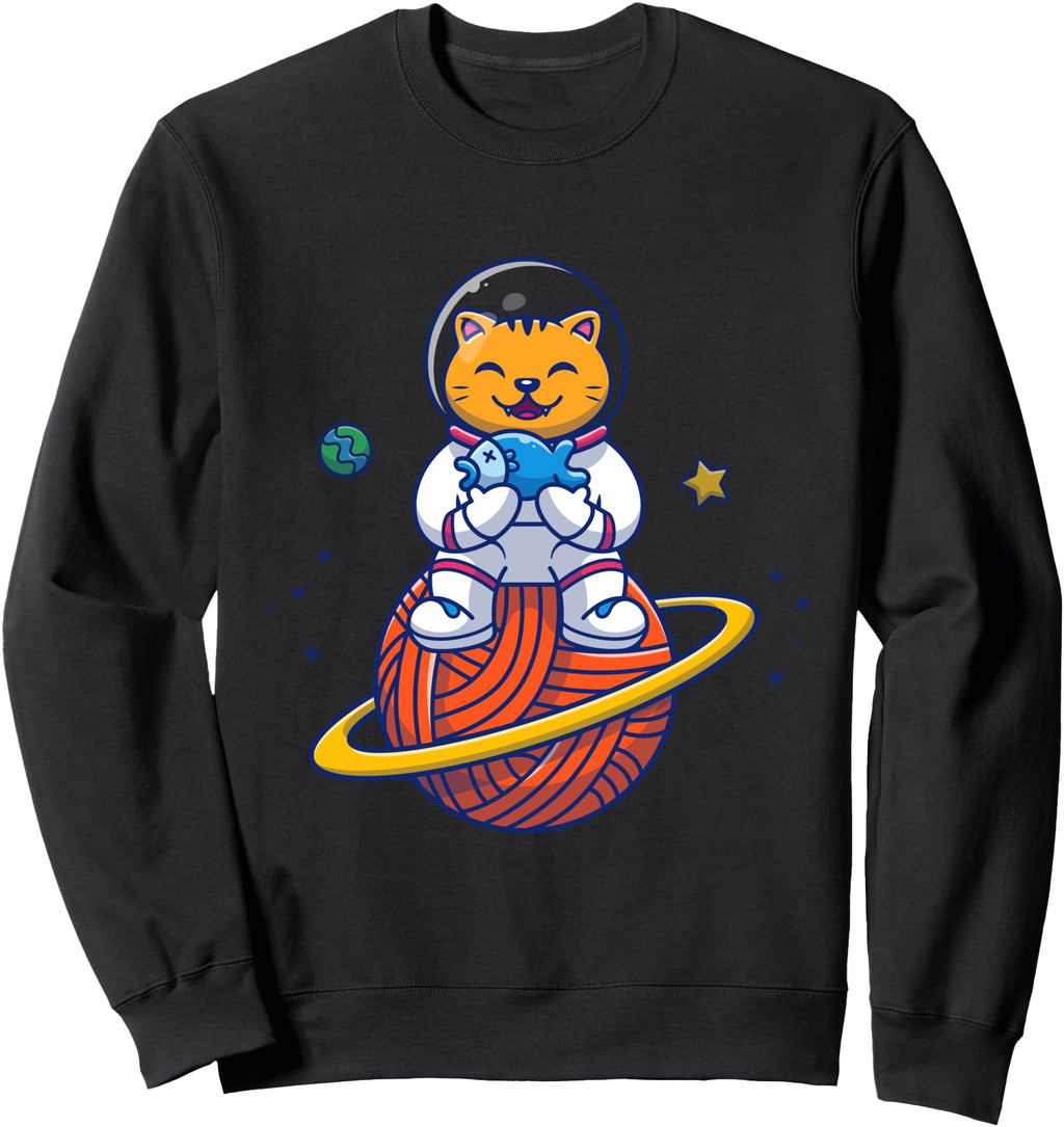 Astronaut Cat Enjoy Wear Space Japanese Hoodie - Trendy Graphic for Adults - T-Shirt, Sweatshirt, Hoodie
