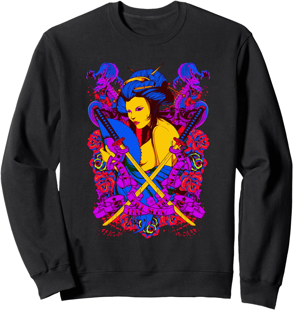 Female Samurai Womens Japanese T-Shirt - Streetwear Style Men Women - T-Shirt, Sweatshirt, Hoodie