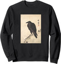 Authentic Japanese Art Crow Resting Hoodie - Unique Graphic Unisex - T-Shirt, Sweatshirt, Hoodie