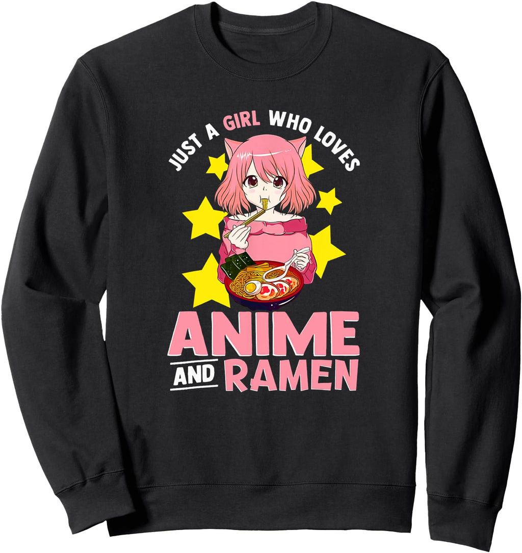 Just Who Loves Anime And Ramen Hoodie - Novelty Apparel for Adults - T-Shirt, Sweatshirt, Hoodie