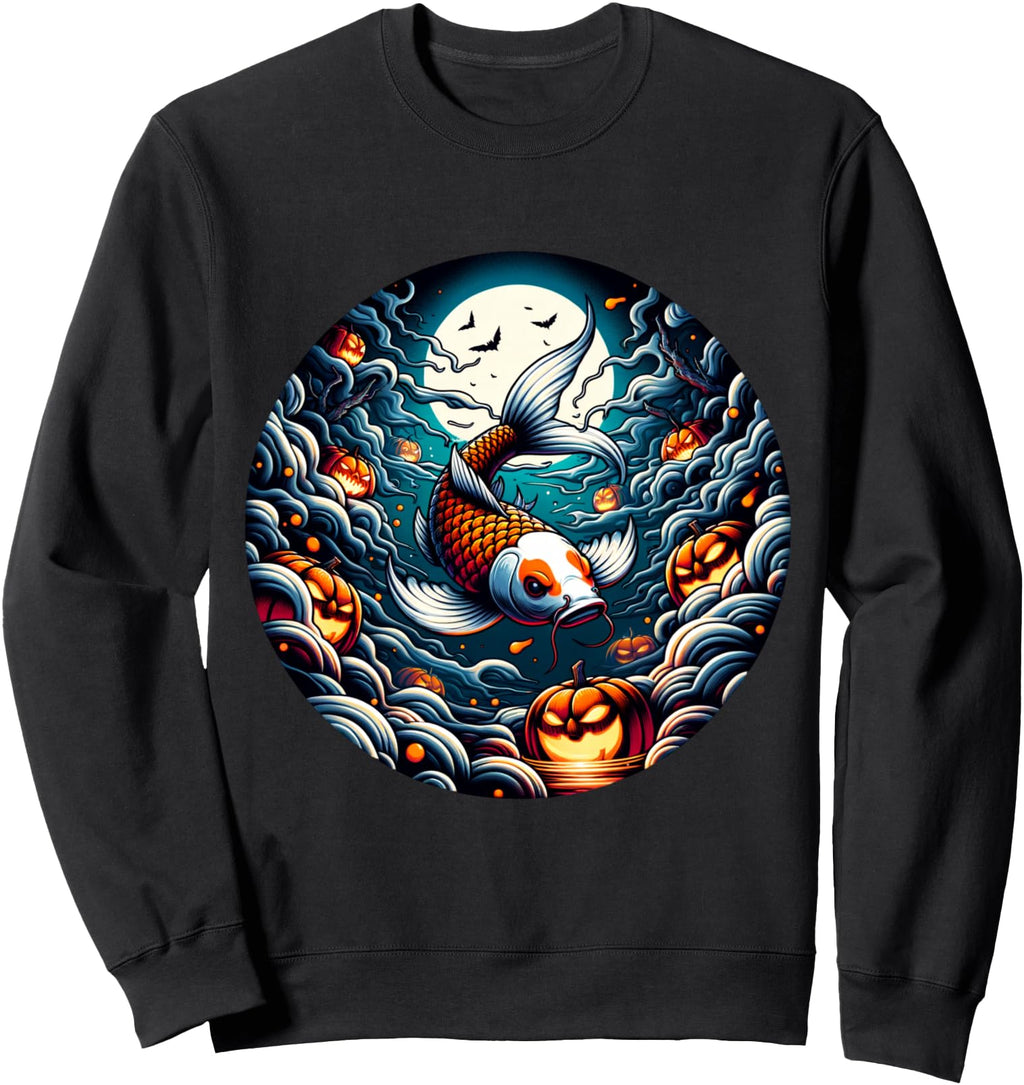 Anime Koi Fish Haunted Halloween Sweatshirt - Aesthetic Graphic Unisex - T-Shirt, Sweatshirt, Hoodie