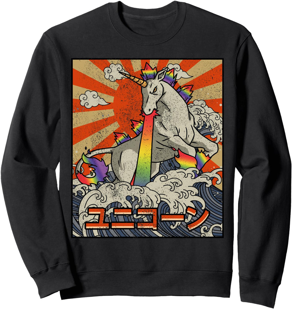 Kaiju Unicorn Great Wave Off Kanagawa T-Shirt - Novelty Apparel Unisex - T-Shirt, Sweatshirt, Hoodie