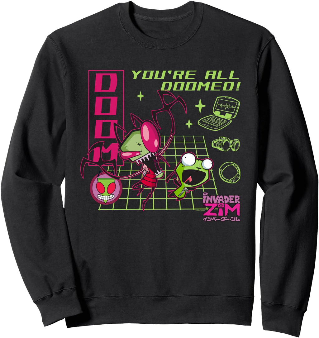 Authentic Invader Zim You Re All Doomed T-Shirt - Streetwear Style Unisex - T-Shirt, Sweatshirt, Hoodie