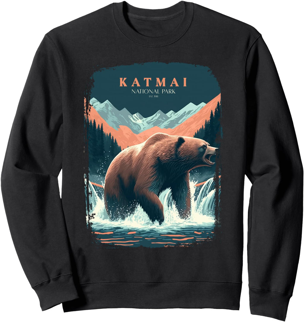 Katmai National Park Sweatshirt - Minimalist Print for Adults - T-Shirt, Sweatshirt, Hoodie