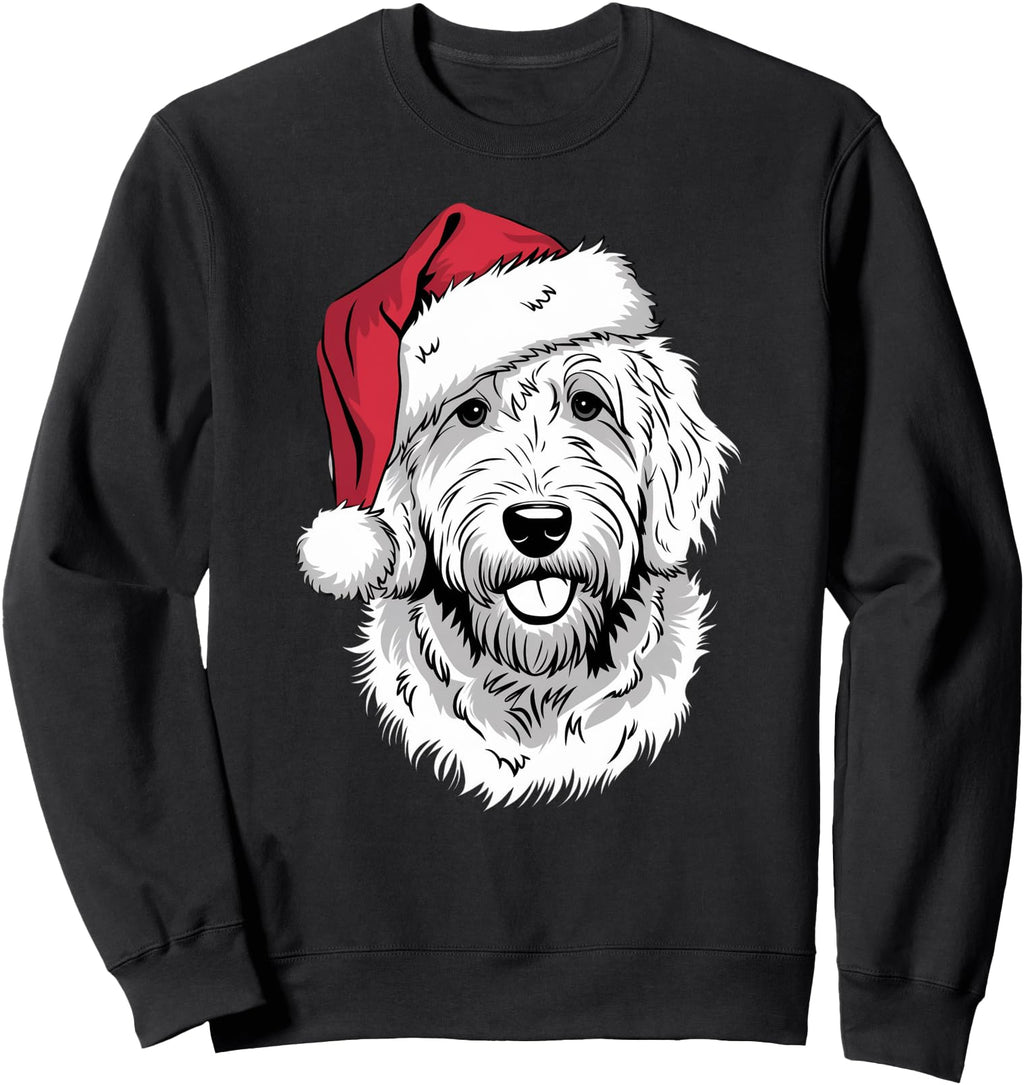 Joyful Doodle Santa Dog Golden T-Shirt - Casual Everyday Wear Unisex - T-Shirt, Sweatshirt, Hoodie
