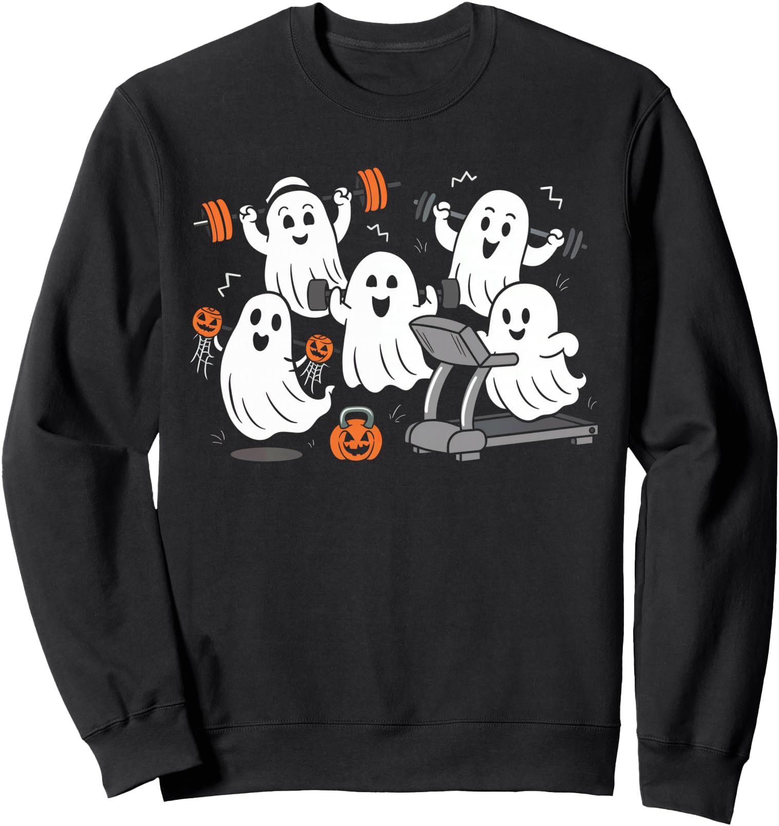 Working Out Ghost Gym Halloween T-Shirt - Fun Novelty Design Unisex - T-Shirt, Sweatshirt, Hoodie