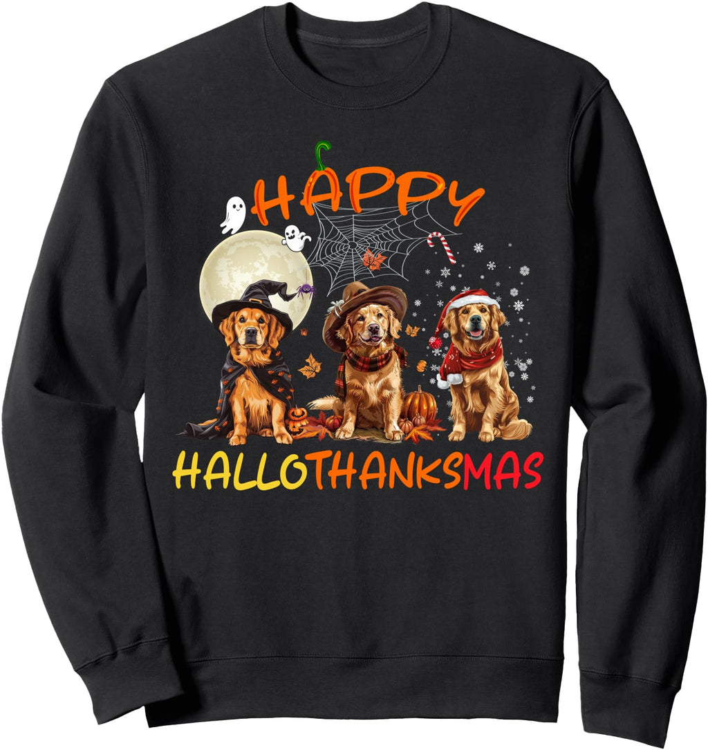 Happy Halloween Thanksgiving Golden Sweatshirt - Unique Graphic for Adults - T-Shirt, Sweatshirt, Hoodie