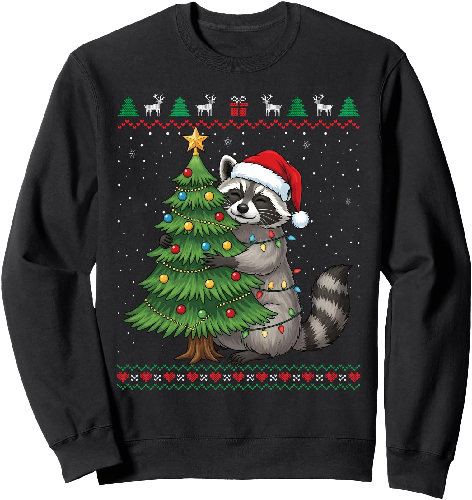 Authentic Raccoon Hugging Tree Ugly Sweatshirt - Trendy Graphic for Adults - T-Shirt, Sweatshirt, Hoodie