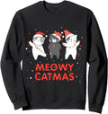 Original Meowy Catmas Novelty Cat Hoodie - Streetwear Style for Adults - T-Shirt, Sweatshirt, Hoodie