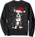 Exclusive Boston Terrier Santa Hat T-Shirt - Minimalist Print for Adults - T-Shirt, Sweatshirt, Hoodie